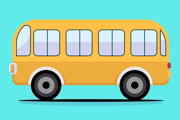 ilustración del icono de dibujos animados de autobús vectorial
