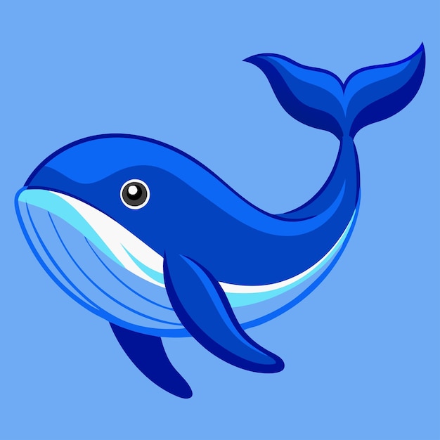 Ilustración del icono de dibujos animados de la ballena azul