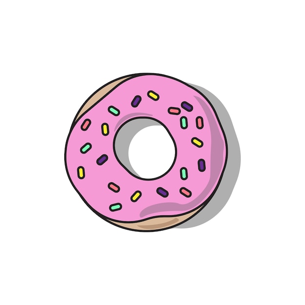 Ilustración de icono de dibujos animados de donut dulce derretido