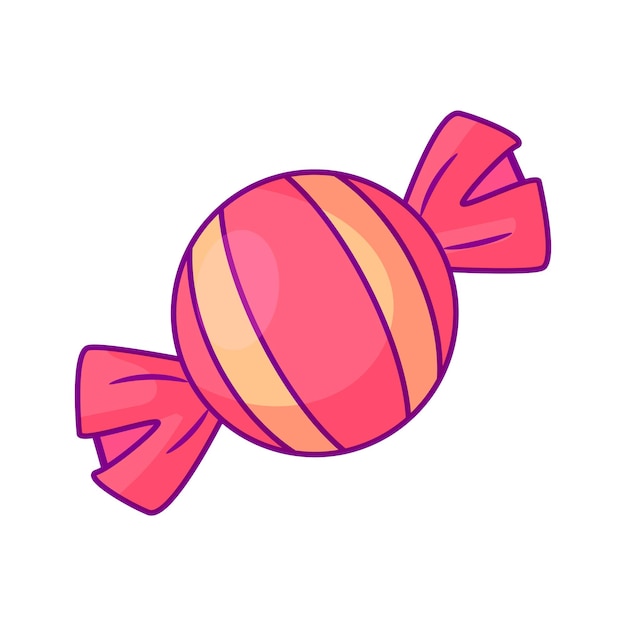 Ilustración de icono de dibujos animados de envoltura de caramelo vectorial