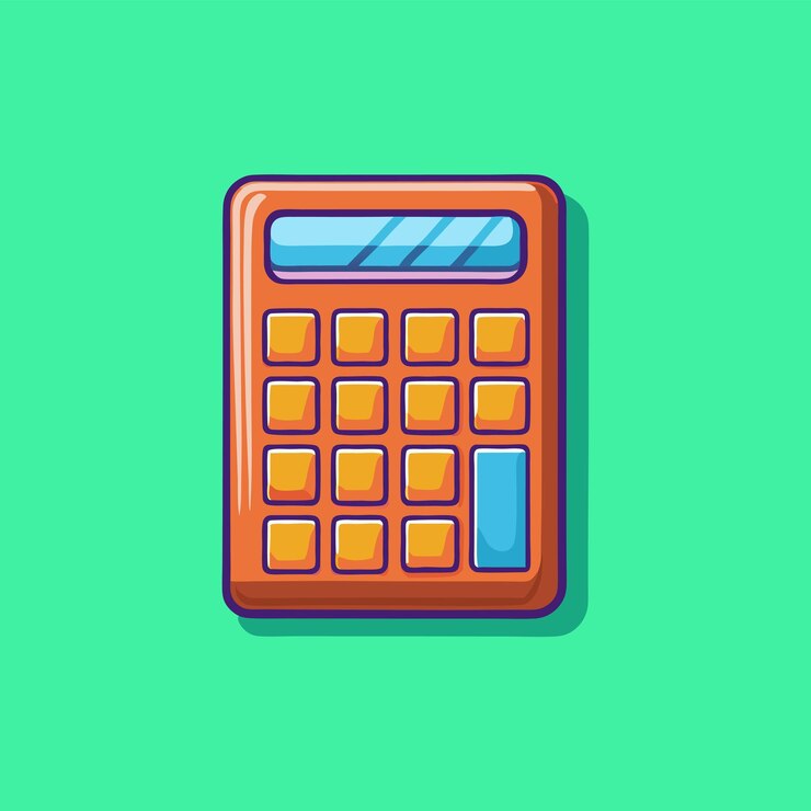 Vector ilustración de icono de dibujos animados flotante de la calculadora