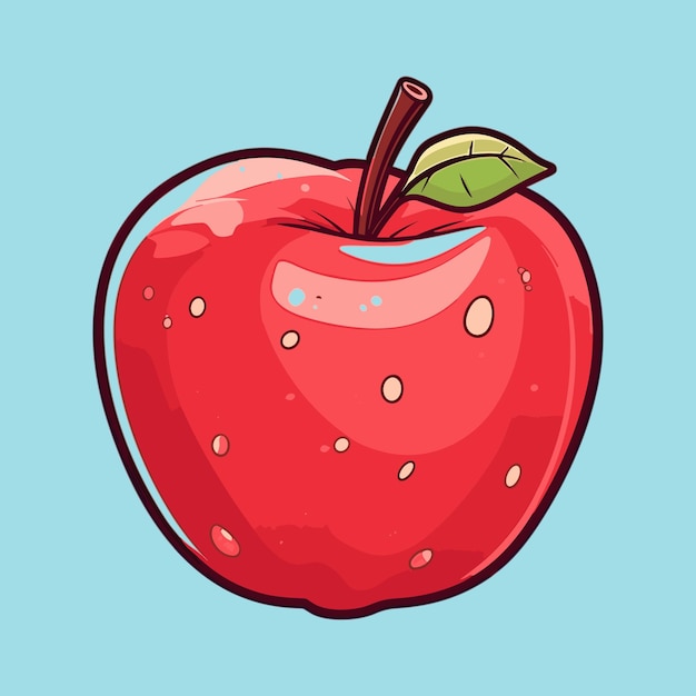 ilustración de icono de dibujos animados de fruta de manzana vectorial