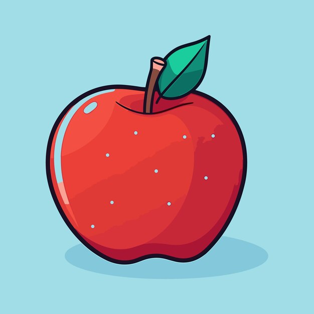 Vector ilustración de icono de dibujos animados de fruta de manzana vectorial