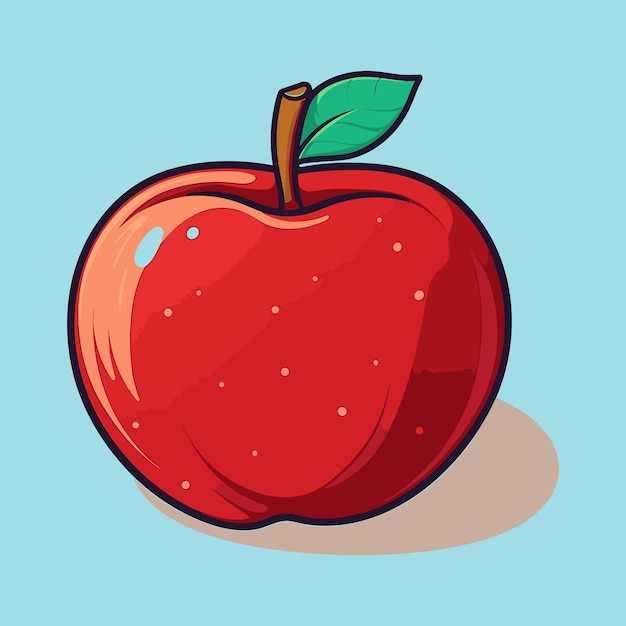 Vector ilustración de icono de dibujos animados de fruta de manzana vectorial