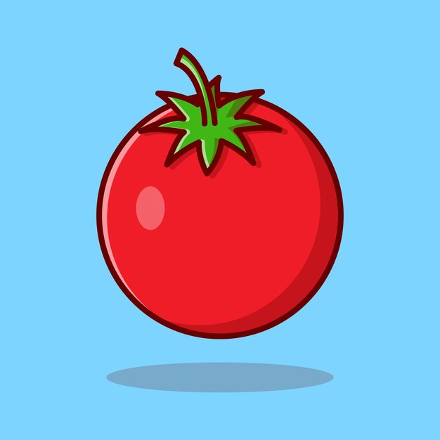 Ilustración de icono de dibujos animados de fruta de tomate