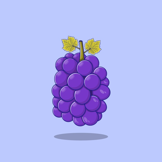 Ilustración de icono de dibujos animados de fruta de uva