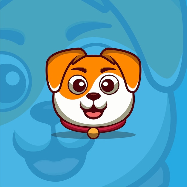 Vector ilustración de icono de dibujos animados lindo perro