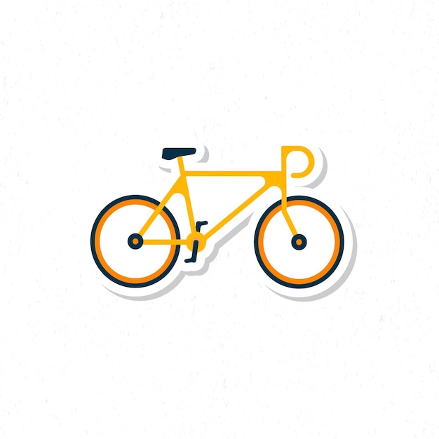 Ilustración de icono de dibujos animados plana de bicicleta. Diseño de pegatinas.