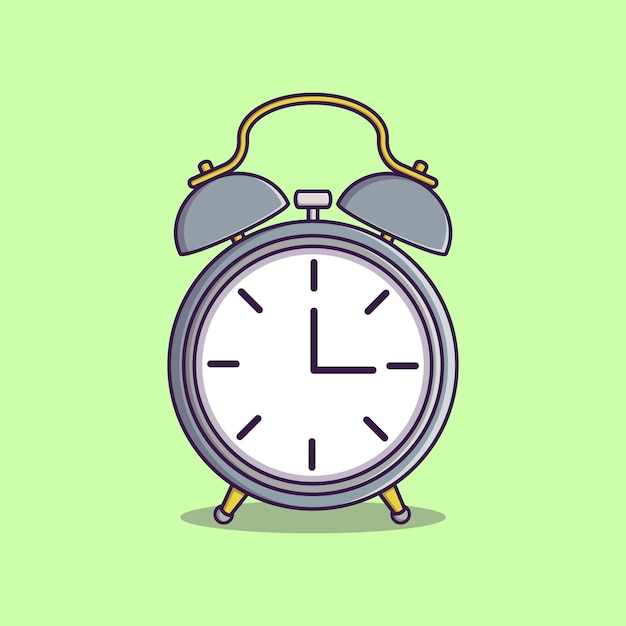 Ilustración de icono de dibujos animados de reloj despertador