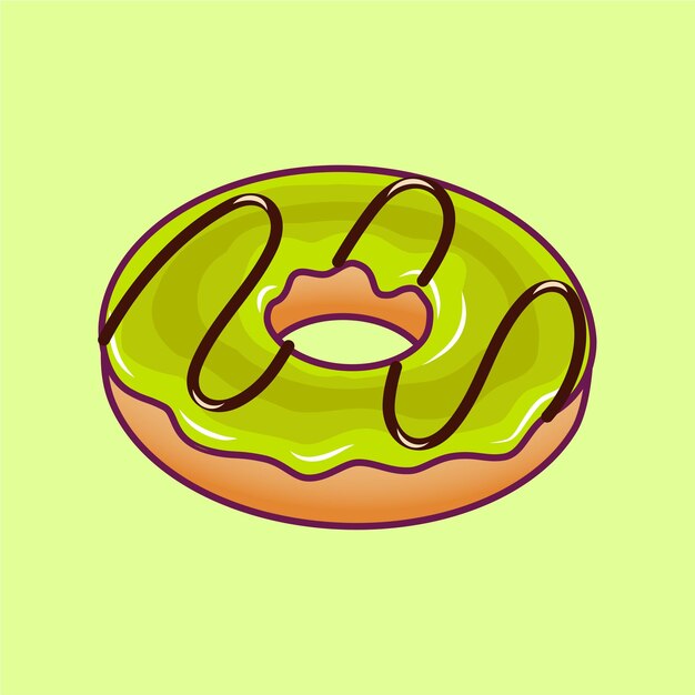 Ilustración de icono de dibujos animados de rosquillas deliciosas Ilustración del icono vectorial del logotipo de alimentos en estilo plano