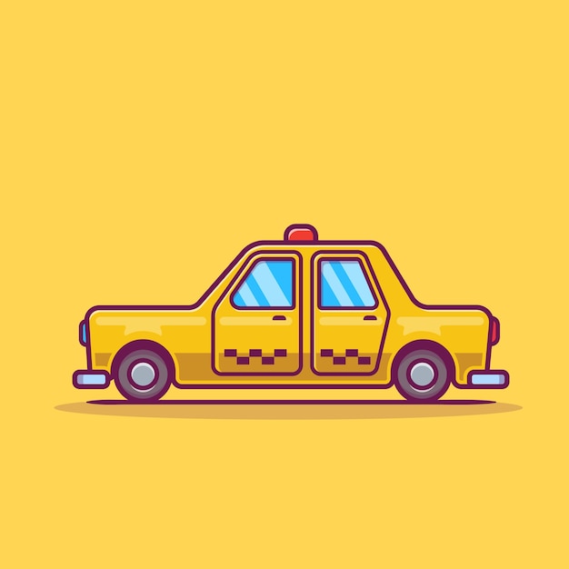 Ilustración de icono de dibujos animados de taxi.