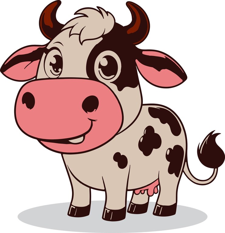 Ilustración del icono de dibujos animados de vacas