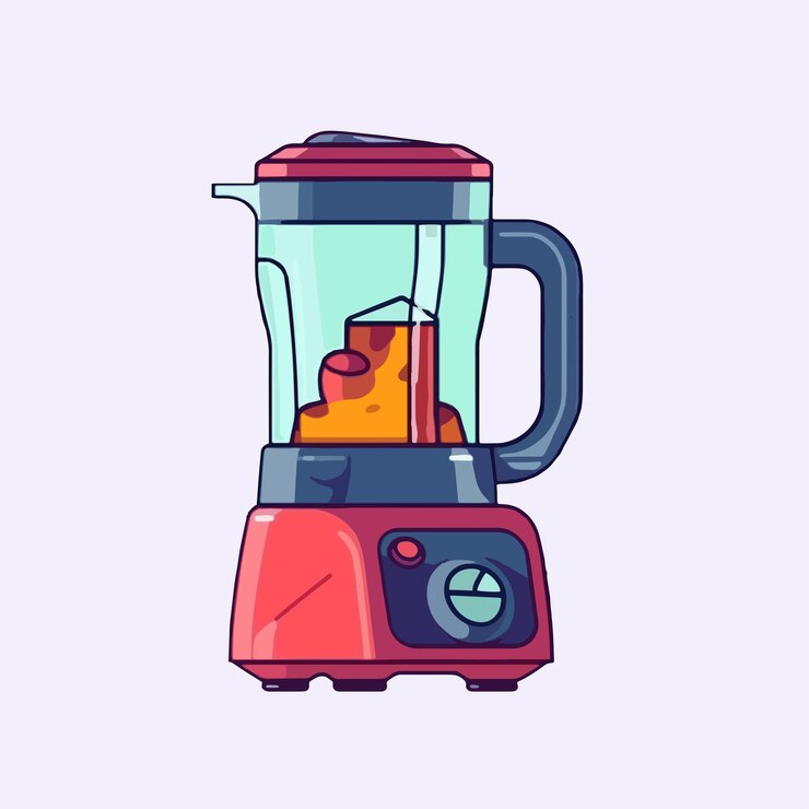 Vector ilustración de icono de dibujos animados de vector de un estilo plano de licuadora para tecnología de jugo de frutas y verduras
