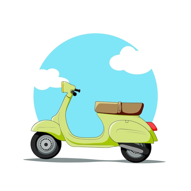 Vector ilustración de icono de dibujos animados de vespa scooter