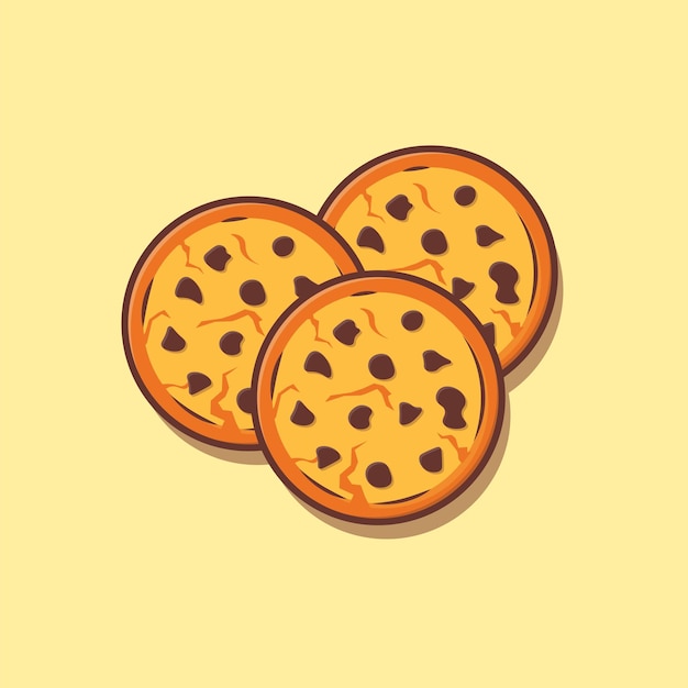 Ilustración de icono de dibujos animados de vista superior de bocadillos de galletas de chocolate