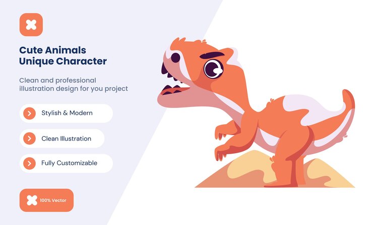 Vector ilustración de icono de dinosaurio lindo. concepto de icono de amor animal