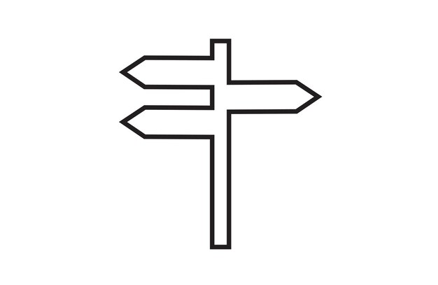 Ilustración del icono de dirección del contorno símbolo del signo vectorial aislado