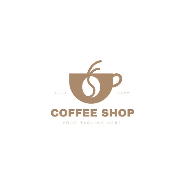 Ilustración de icono de diseño de logotipo de cafetería