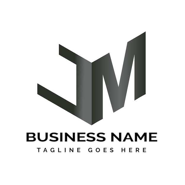 Ilustración del icono del diseño del logotipo de jm