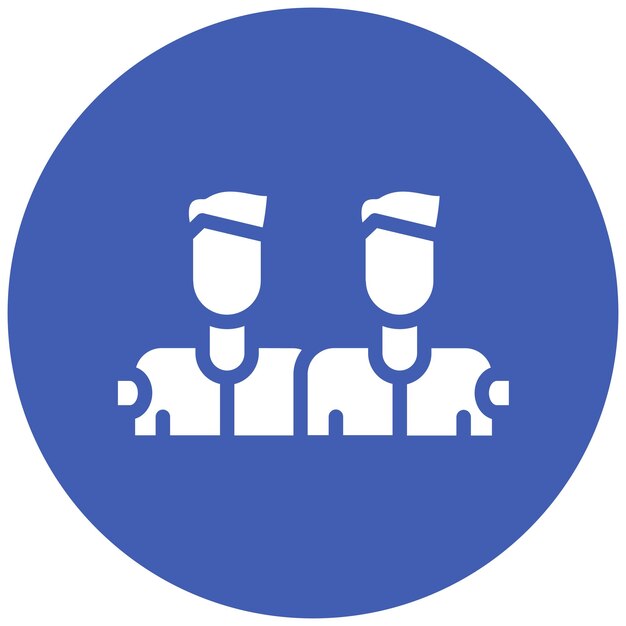 Ilustración del icono de dos vectores de Amigos del conjunto de iconos de Amistad