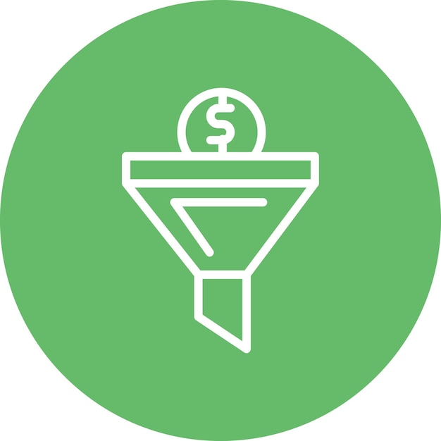 Ilustración del icono del embudo de ventas del conjunto de iconos de marketing digital