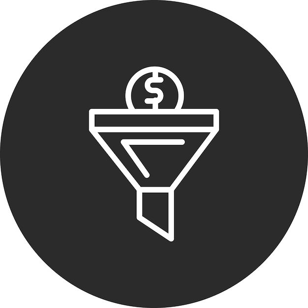 Ilustración del icono del embudo de ventas del conjunto de iconos de marketing digital
