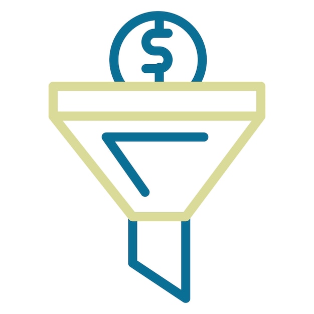 Ilustración del icono del embudo de ventas del conjunto de iconos de marketing digital