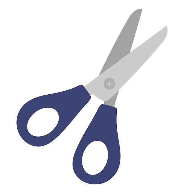 Ilustración del icono emoji de las tijeras aislada sobre un fondo blanco