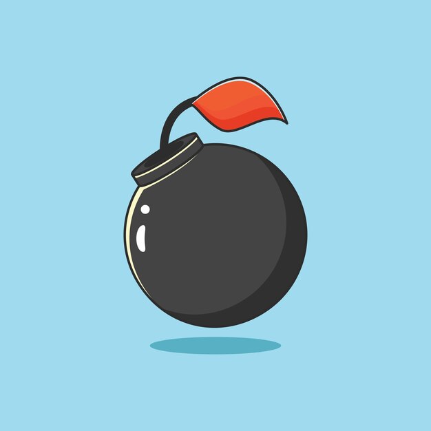 Vector ilustración de icono de estilo de dibujos animados de bombas negras redondas
