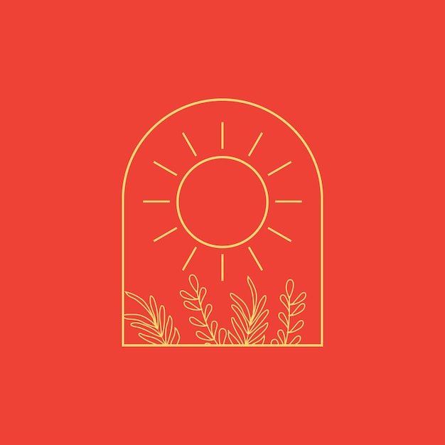 Ilustración de icono de estilo de sol de vector premium Stock