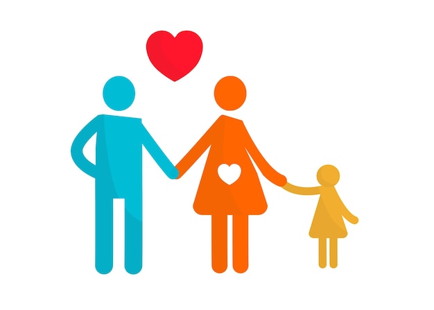 Ilustración del icono de la familia feliz