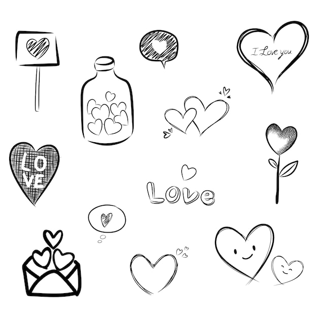 Ilustración de icono de formas de San Valentín de corazón
