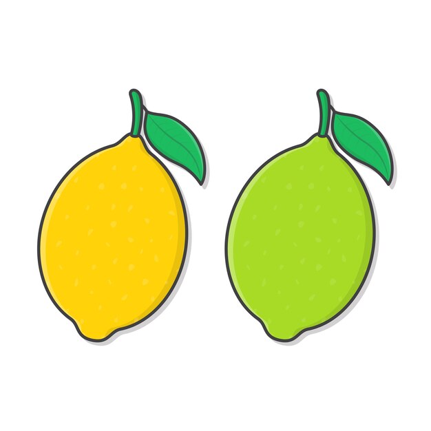Ilustración de icono de fruta de limón. Icono plano de limón entero