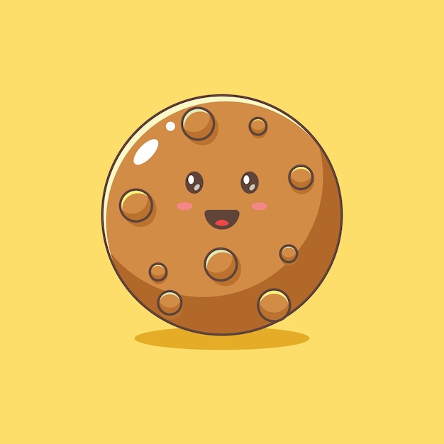 Ilustración del icono de las galletas al estilo de dibujos animados