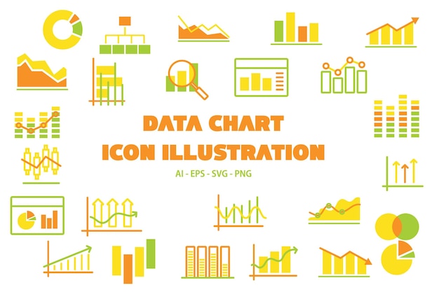 Vector ilustración del icono del gráfico de datos