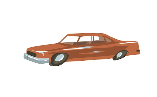 Ilustración de icono gráfico stock abstracto de vector dibujado a mano con dibujo de coche de músculo simple aislado sobre fondo blanco.