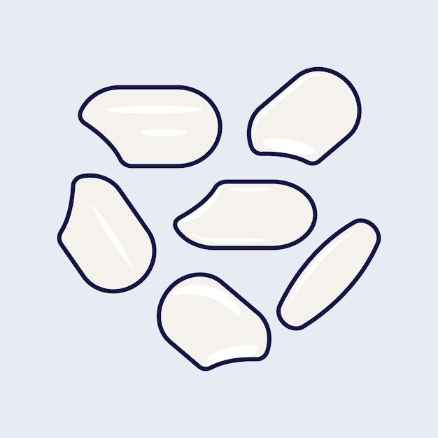 Ilustración de icono de grano de arroz Icono de grano de arroz aislado Ilustración vectorial