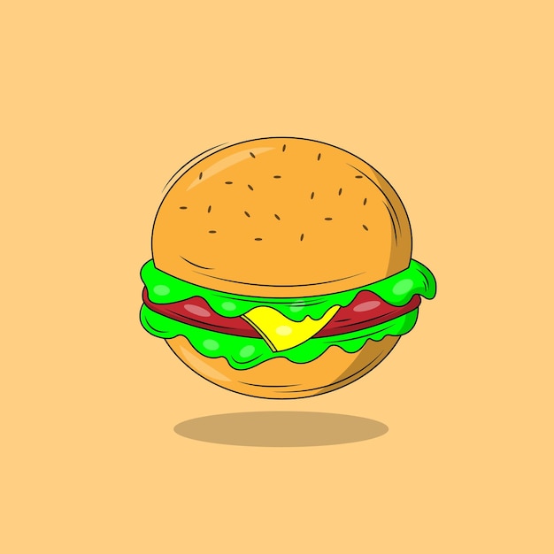 ilustración de icono de hamburguesa simple y mínima.