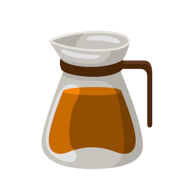 Ilustración de icono de hervidor de vidrio de café diseño vectorial