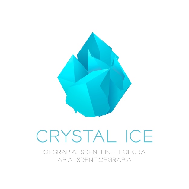 Ilustración del icono de hielo cristal sobre fondo blanco