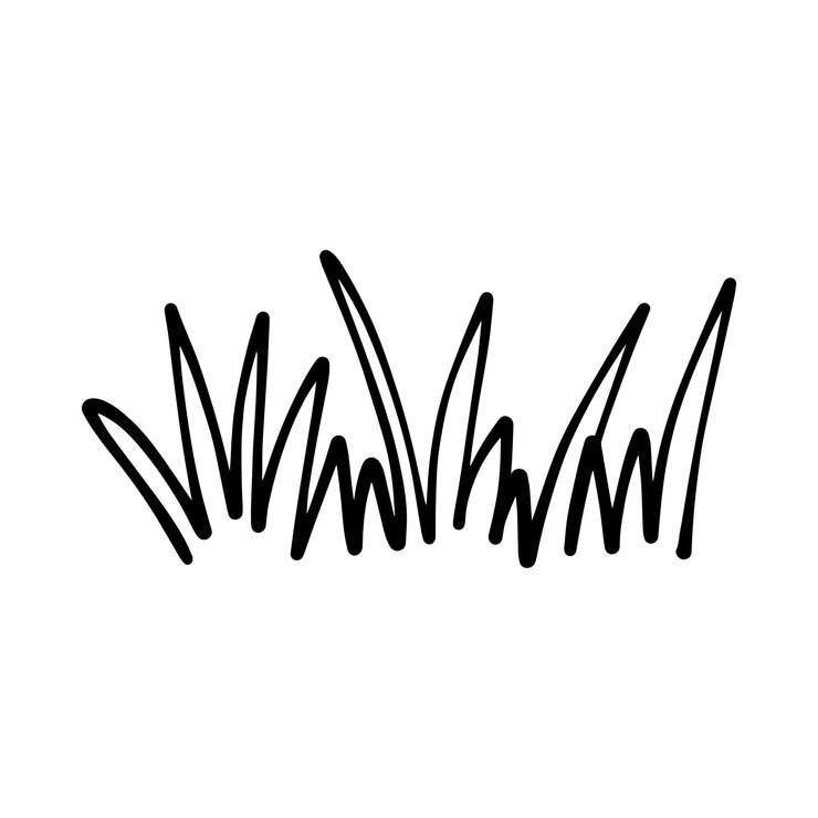 Vector ilustración de icono de hierba dibujada a mano en diseño de estilo pincel y elemento de fondo