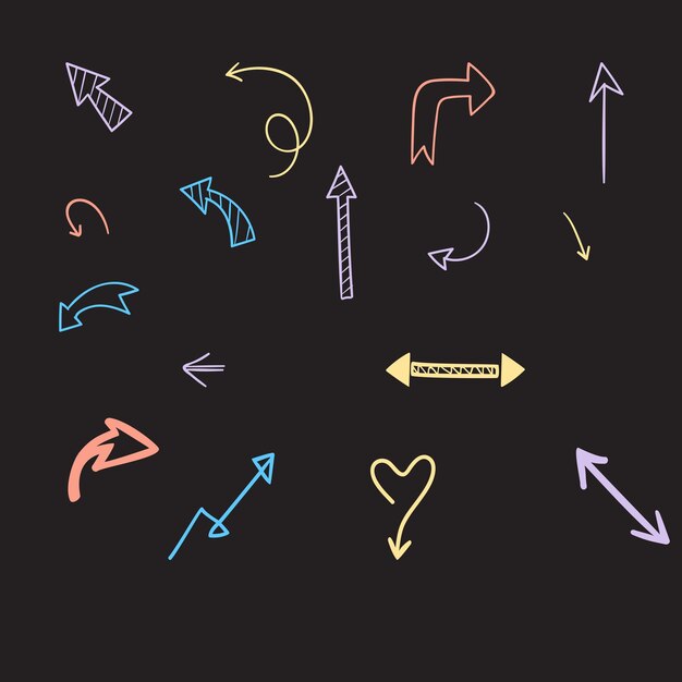 Ilustración del icono de la hoja de dirección con flecha de estilo tiza