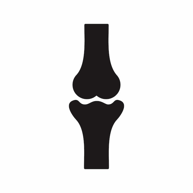 Vector ilustración del icono del hueso de la rodilla en estilo plano