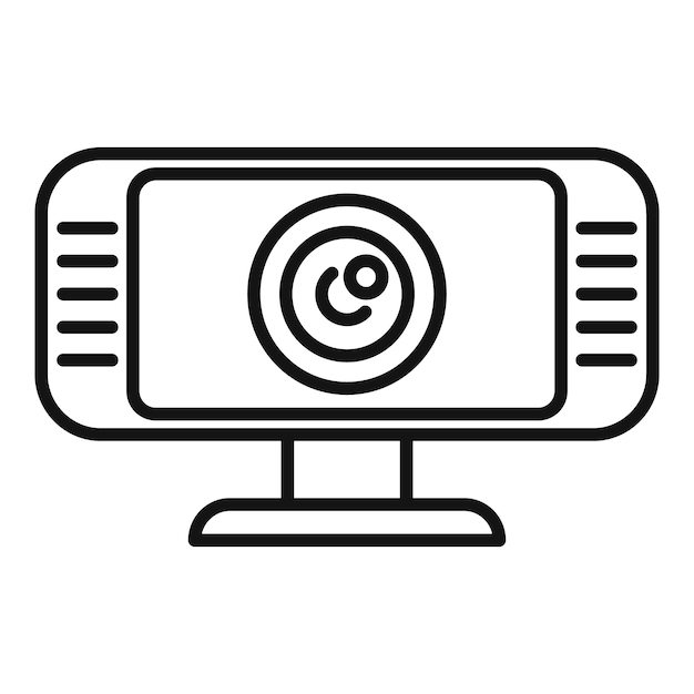 Ilustración del icono de la línea de la cámara web