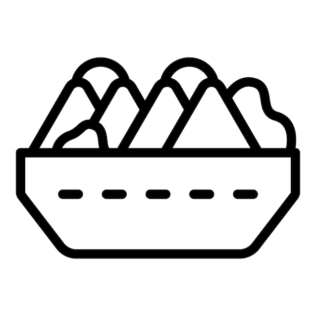 Ilustración del icono de la línea de la canasta de huevos