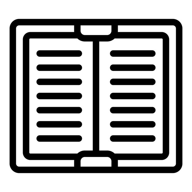 Ilustración del icono de la línea del libro abierto