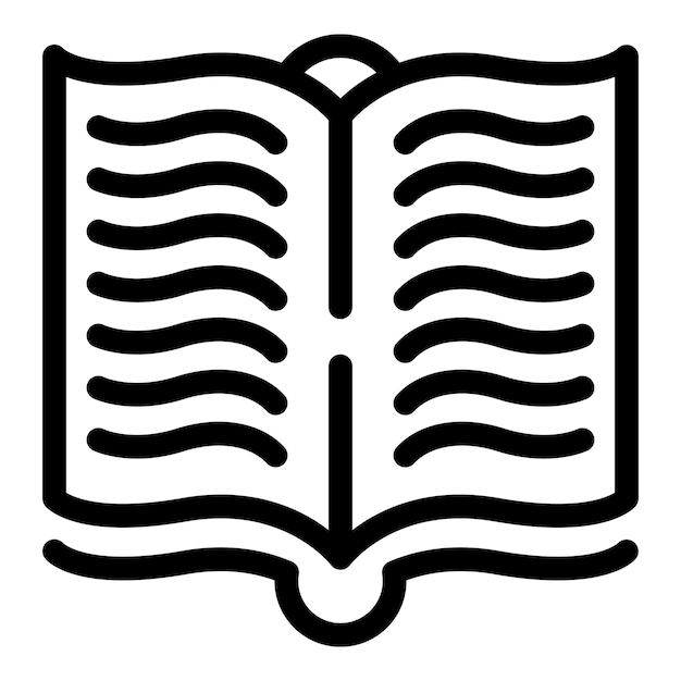 Ilustración del icono de la línea del libro abierto