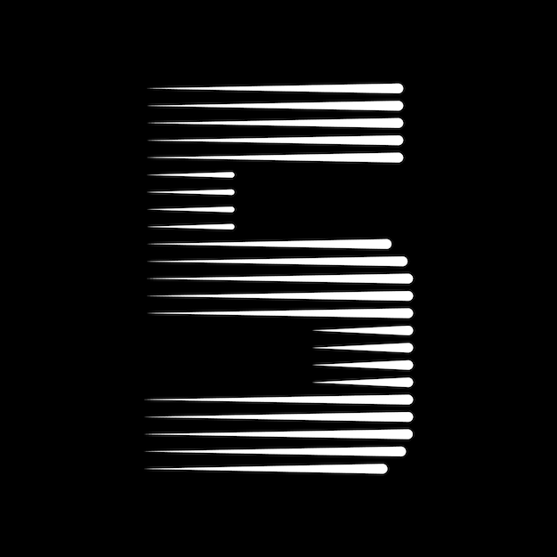 Ilustración del icono del logotipo de las 5 líneas numéricas