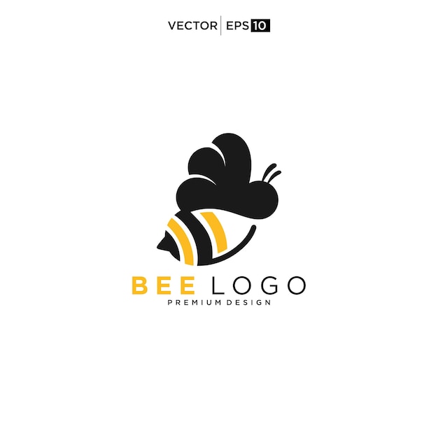 Ilustración del icono del logotipo de los animales de la abeja de miel