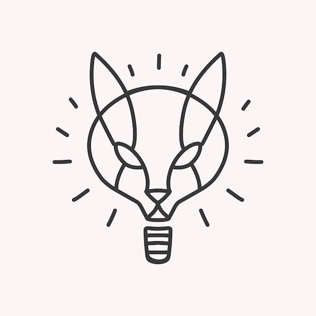 ilustración de icono de logotipo de arte de línea de gato